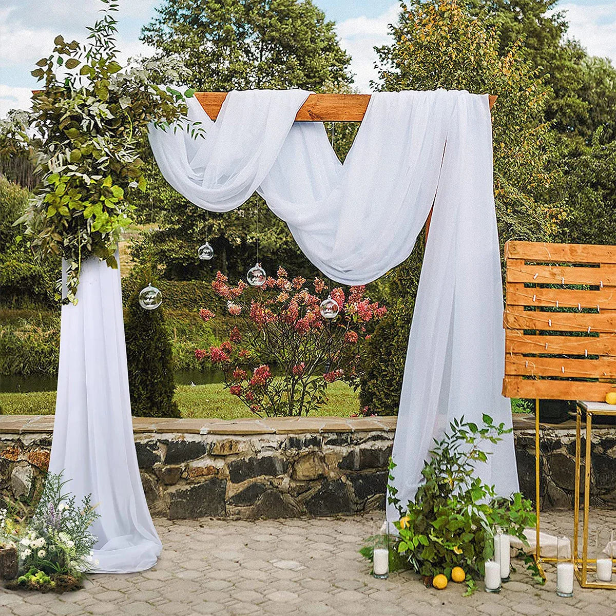 Perfecsy Wedding Arch Drape Chiffon Fabric Draping Curtain Drapery Wedding Birthday Party Decor Draping Ceremony Reception Ha