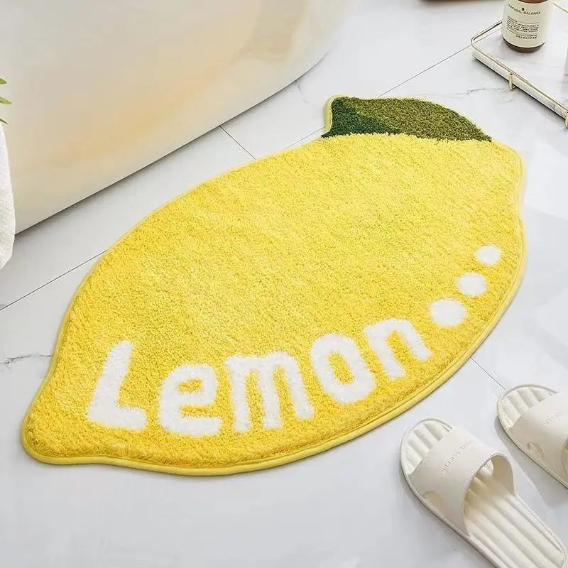 Perfecsy VIKAMA Little Fresh Fruit Special Imitation Cashmere Carpet Warm Machine Washable Bathroom Door Carpet Porch Mat Hom