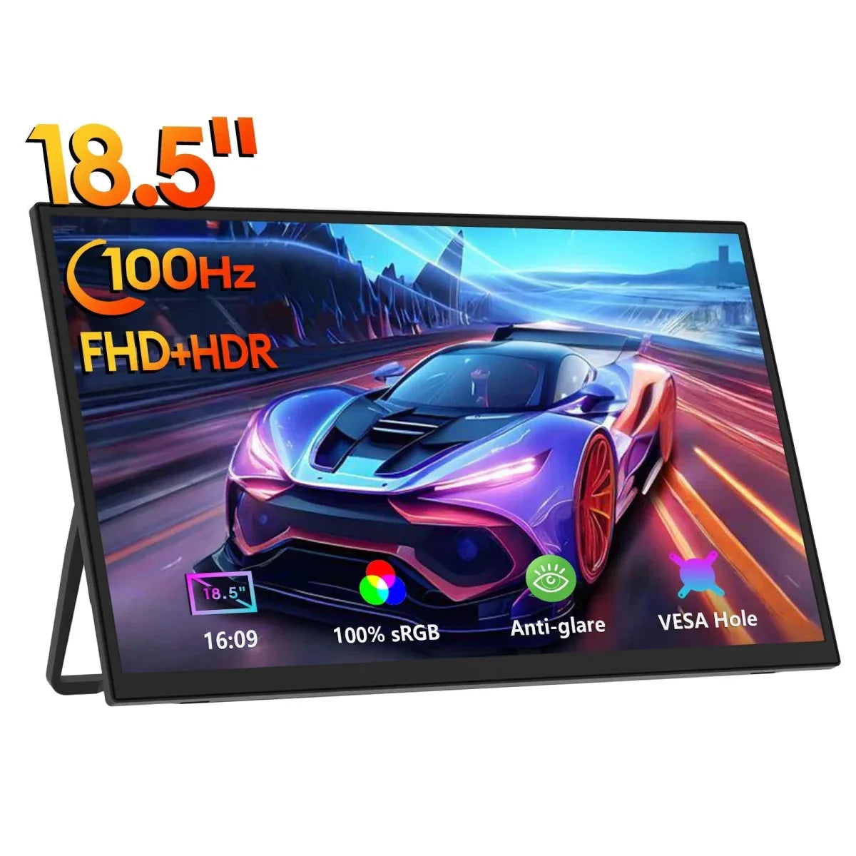 ZEUSLAP 18.5inch 1920*1080P 100Hz HDMI Type C Gaming Portable Monitor for Phone,NS, PS5, XBOX, PC, Laptop Extend Screen
