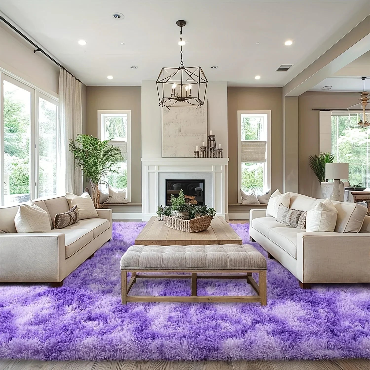 Perfecsy VIKAMA Silky Dream Purple Carpet High-end Carpet For Live Room  Girls Bedroom Carpet Bedside Rugs Warm Washable Carp