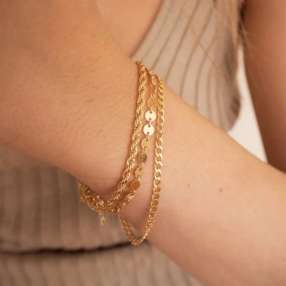 SORI STYLE Chain Bangle Bracelet — side view