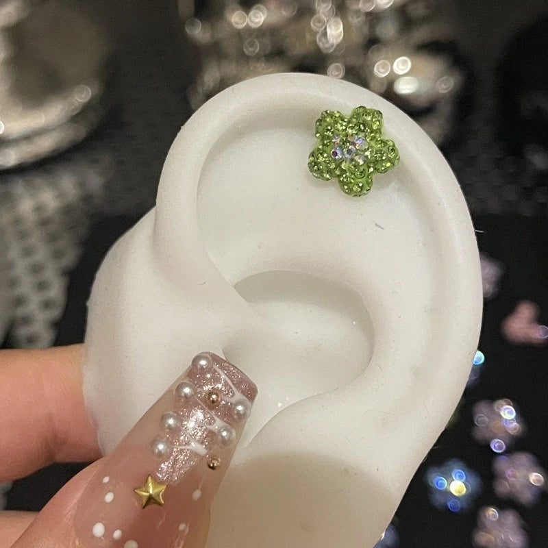 MyClosetAid 1PCS Cute Colorful Rhinestone Flower Love Heart Butterfly Stainless Steel Ear Bone Nail  Earrings — product on mo