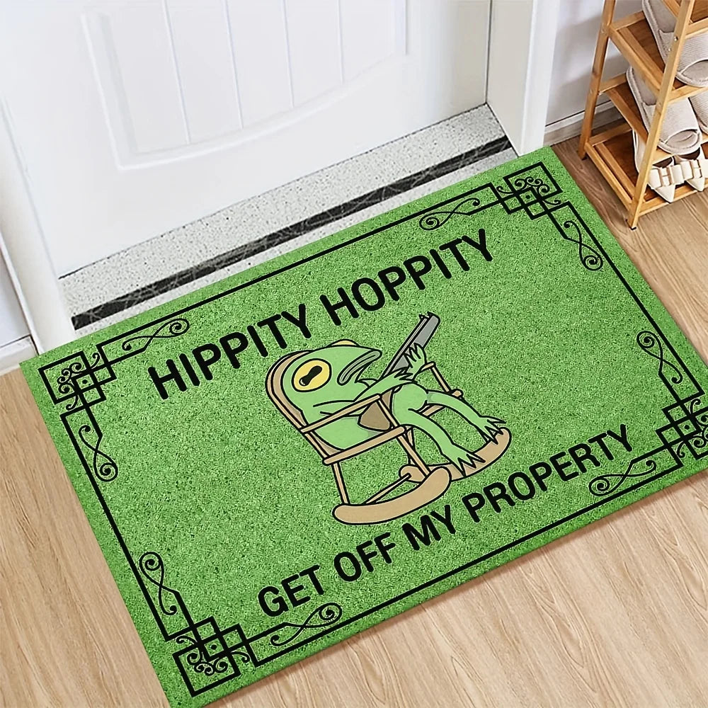 Perfecsy VIKAMA Leisure Frog Carpet Green Doormat Welcome Mat Outdoor Carpet Lightweight Living Room Carpet Rug For Bedroom  