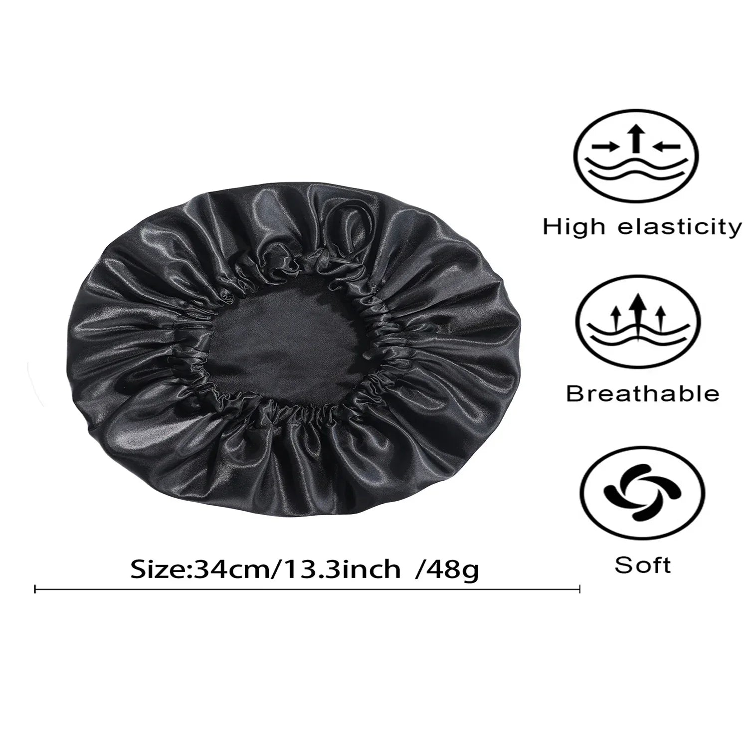 Perfecsy Women's Fashion Bonnet Soft Silk Smooth Double Layered Button Adjustable Hair Hat for Daily Home Comfortable Sleep H