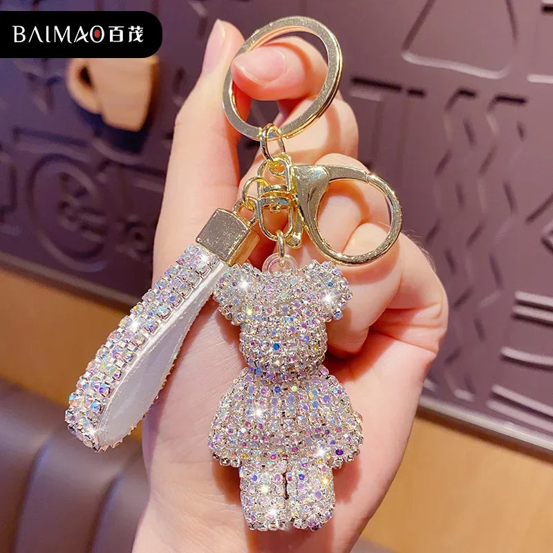 MyClosetAid Rhinestones Bear Keychain — color detail