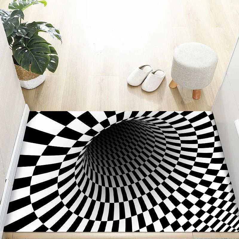 Perfecsy VIKAMA 3D Dizziness Crystal Velvet Floor Mat  Durable and Easy to Clean Anti-Slip Mat for Home Decoration  Entry Doo