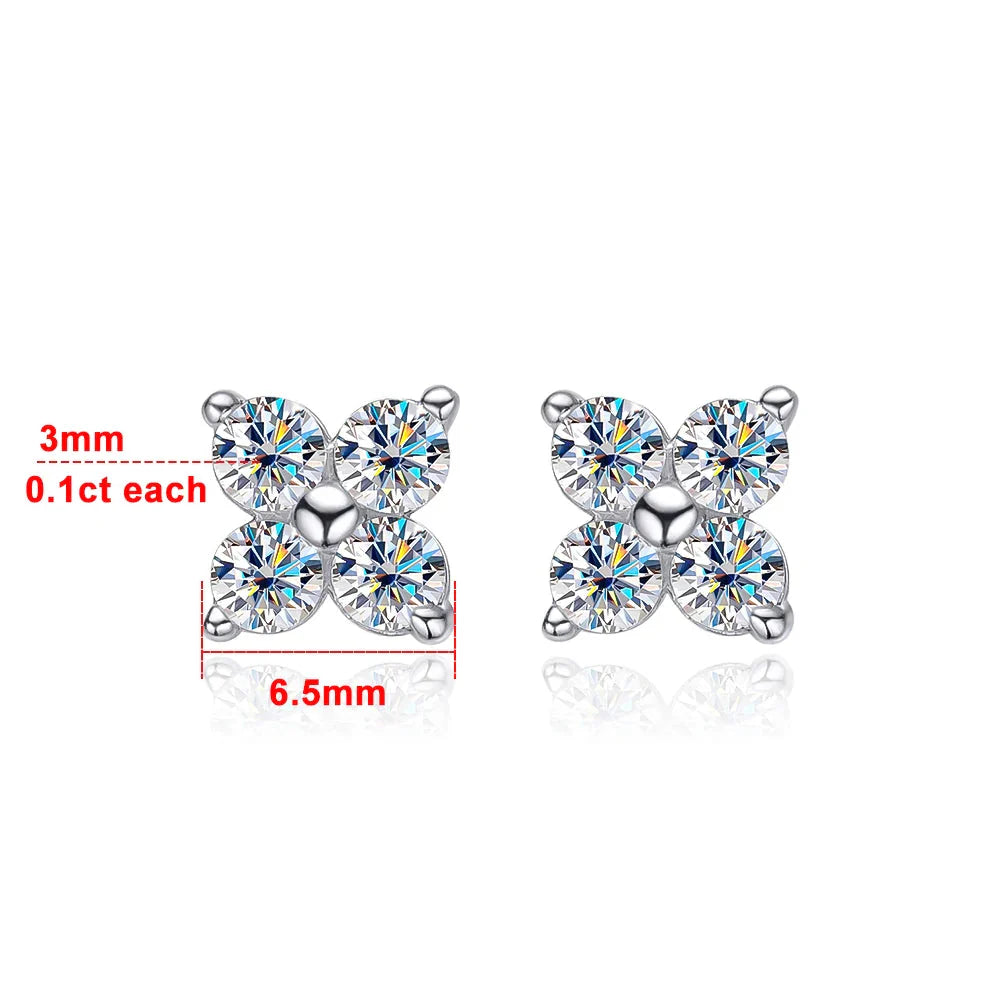 VVS1 D Round Moissanite Stud Earrings