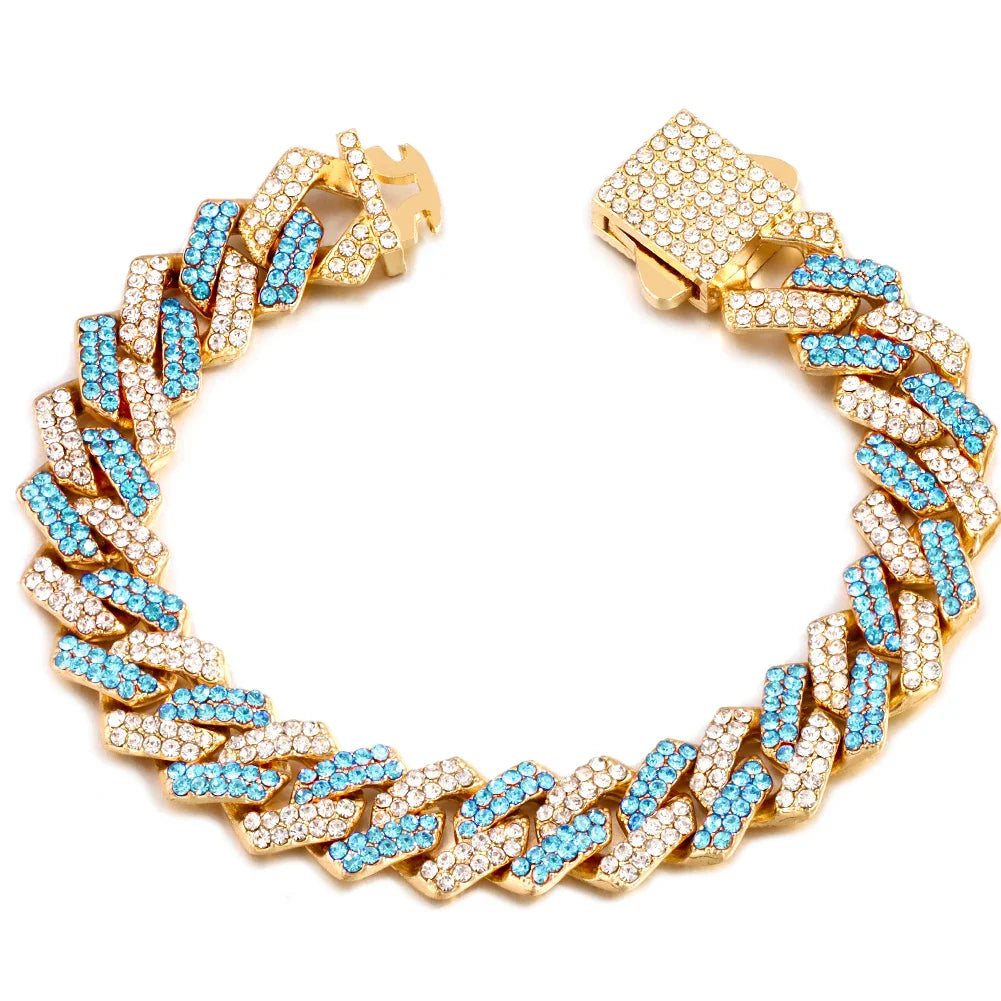SORI STYLE 14MM Cuban Link Chain Bracelet — back view