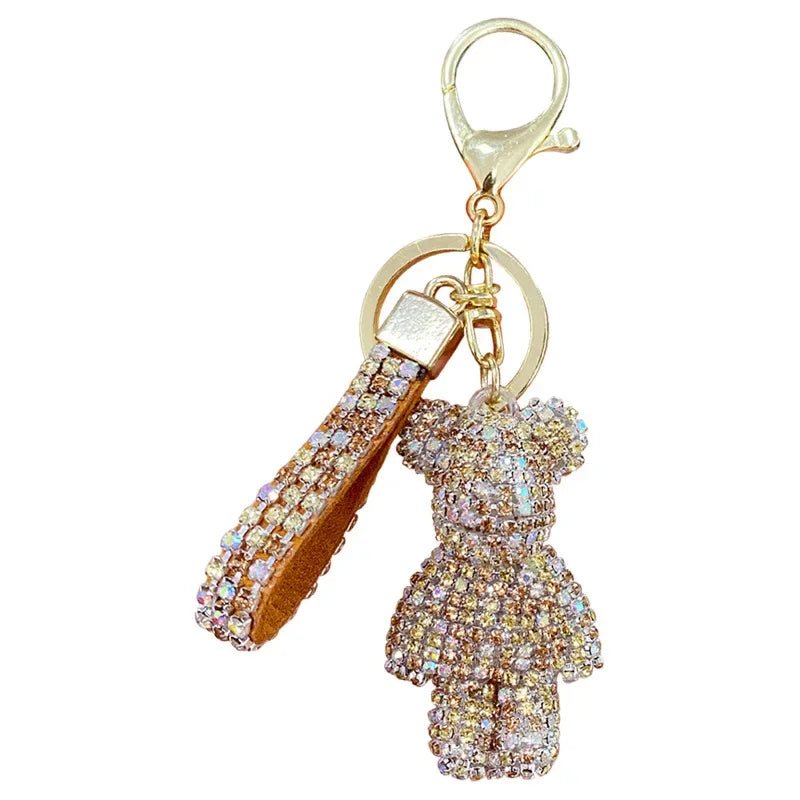 MyClosetAid Rhinestones Bear Keychain — back view