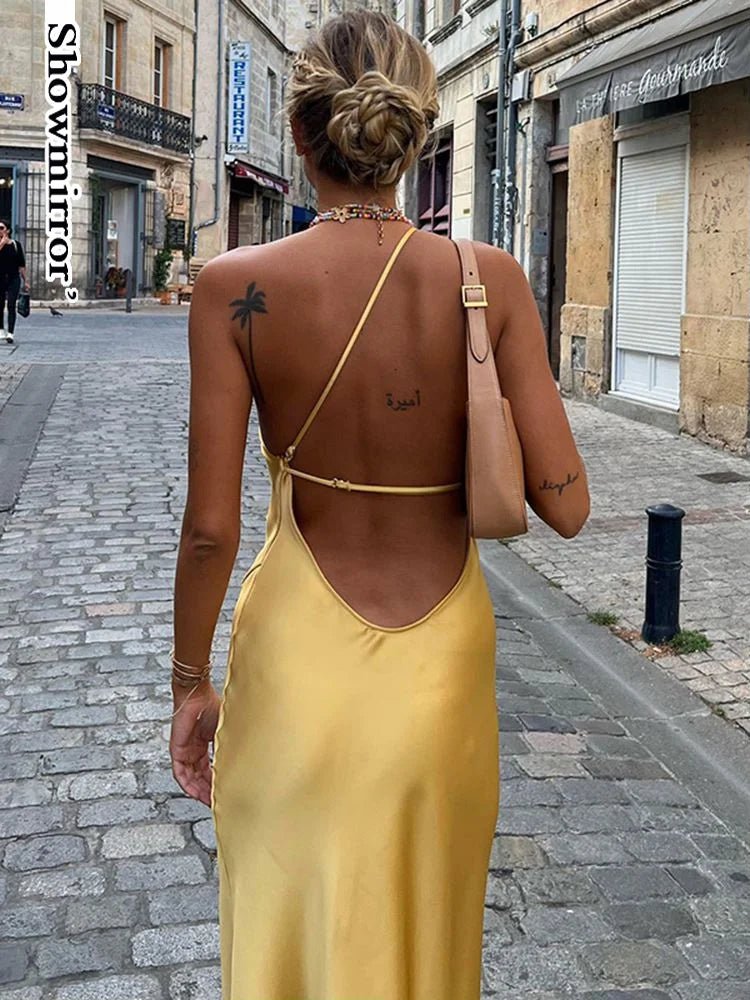 Envy NYC Envy NYC Satin Backless Maxi Dress — detail shot 7
