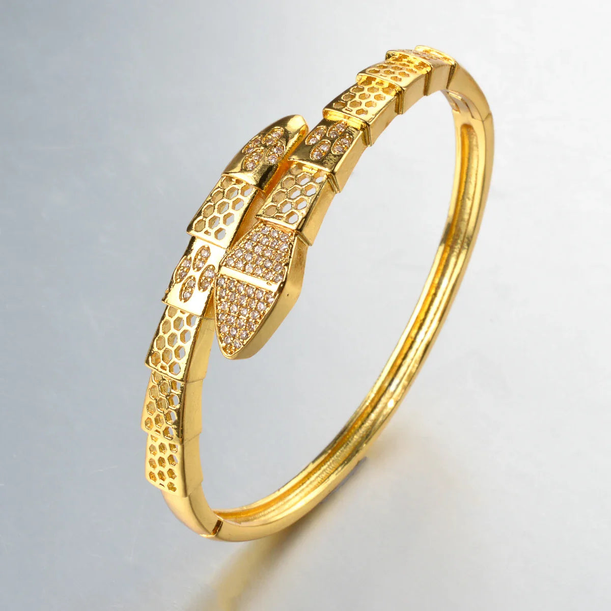 Envy NYC Envy NYC Snake CZ Zircon Bangle Bracelet — lifestyle worn / used context