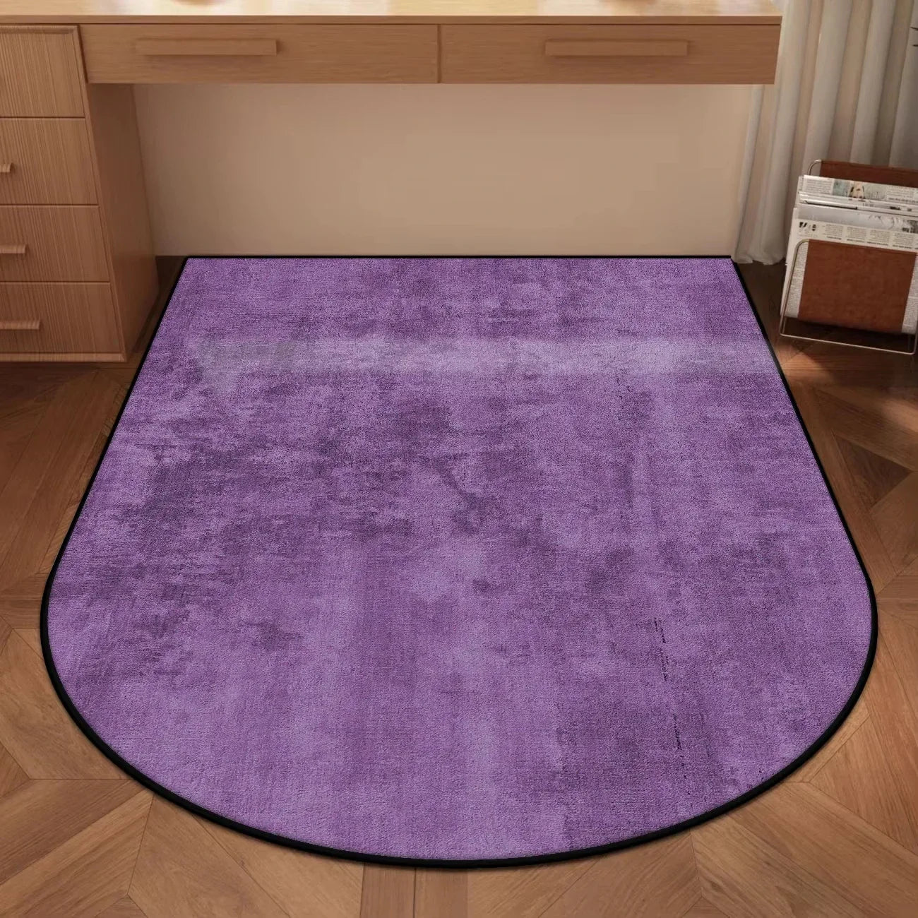 Perfecsy VIKAMA Solid-Color Arched Carpet Study Desk And Chair Floor Mat Office, Study Swivel Chair Floor Protection Pad Home