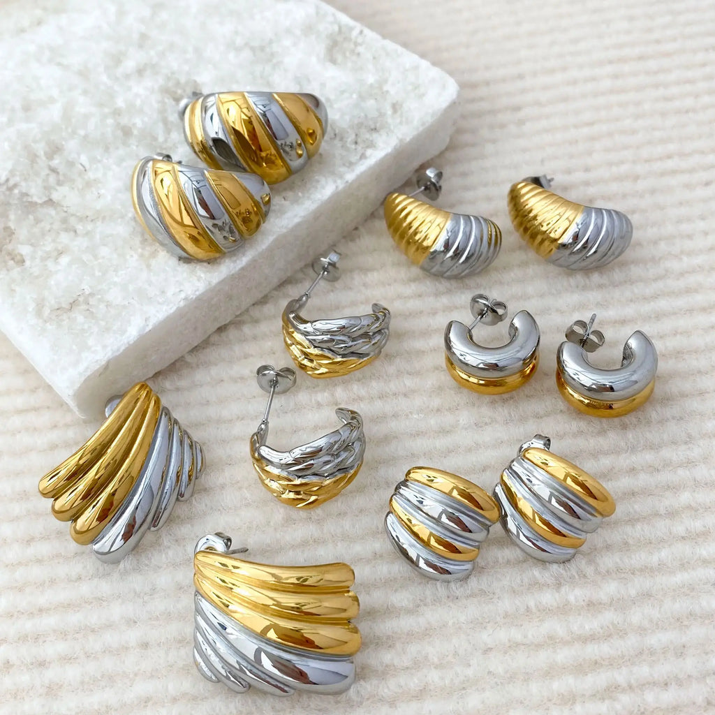 SORI STYLE Hypoallergenic Geometric Stud Earrings for Women — main product shot