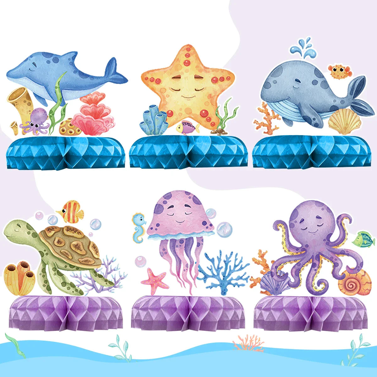 Perfecsy Under The Sea Summer Ocean Theme Birthday Party Decor Kids Boy Background Cute Dolphin Starfish Decoration Event Ban