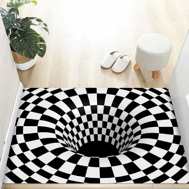 Perfecsy VIKAMA 3D Dizziness Crystal Velvet Floor Mat  Durable and Easy to Clean Anti-Slip Mat for Home Decoration  Entry Doo