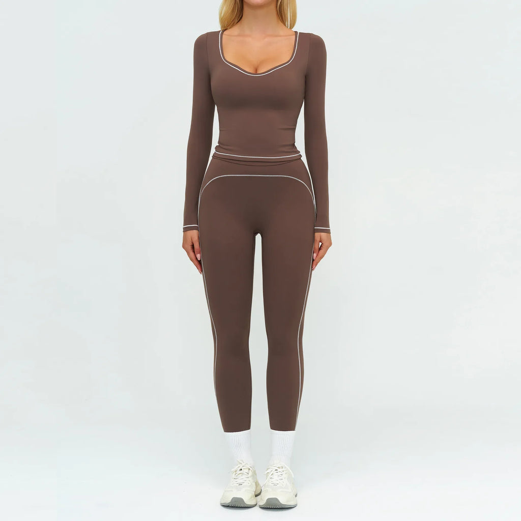 Women's Yoga Set 2 Piece Tracksuit Long Sleeve Sportswear