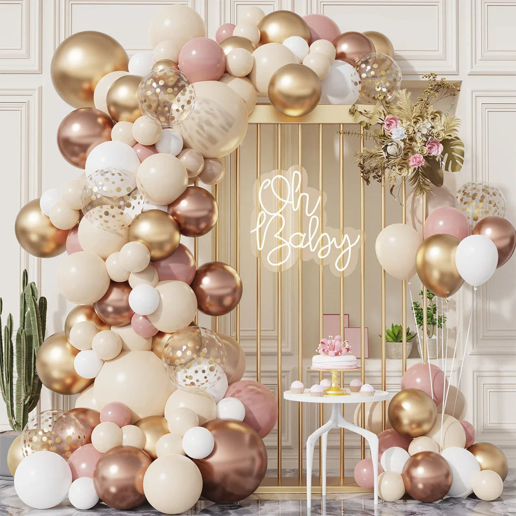 Perfecsy Tender Pink Gold Balloon Garland Arch Kit Wedding Birthday Party Decoration Adult Kids Baby Shower Decor Ballon Wedd