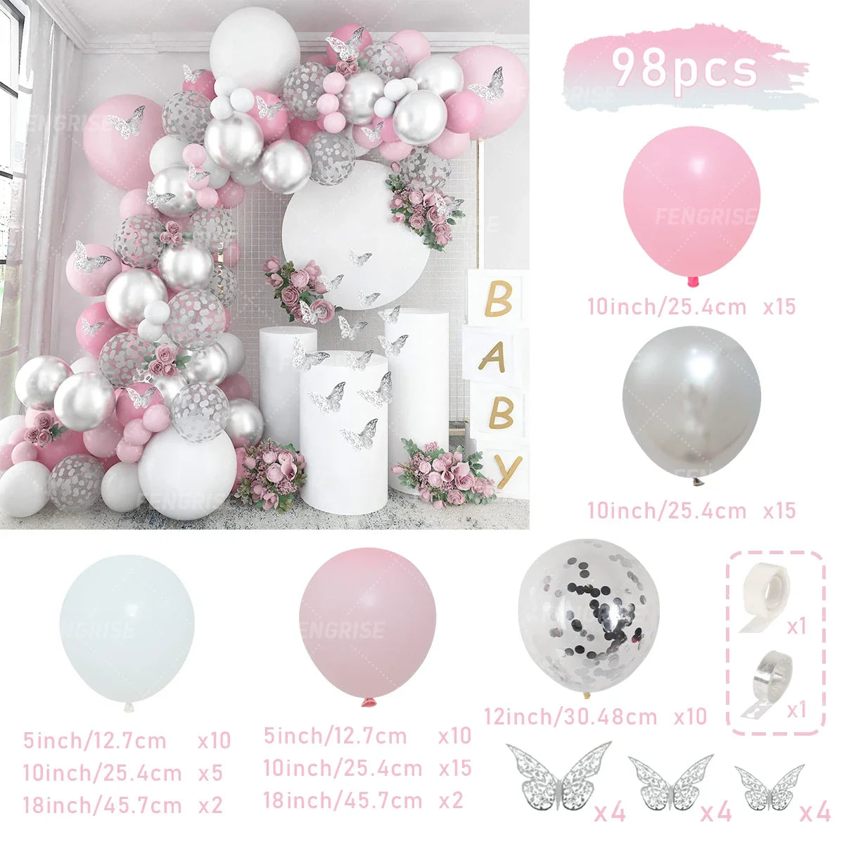 Perfecsy Purple Butterfly Balloons Garland Arch Kit Latex Ballon Birthday Party Decor Kids Adult Wedding Baloon Baby Shower D