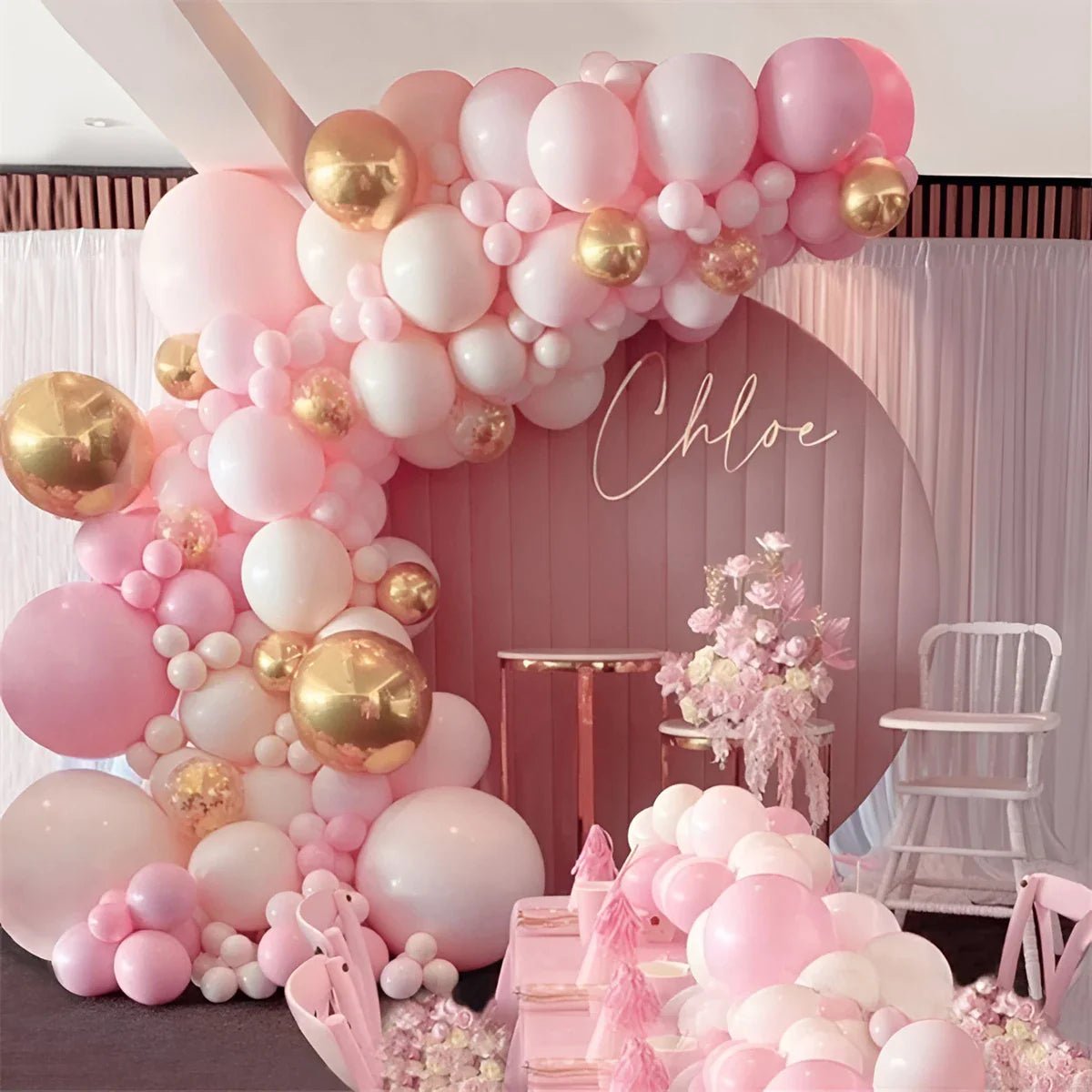 Perfecsy Tender Pink Gold Balloon Garland Arch Kit Wedding Birthday Party Decoration Adult Kids Baby Shower Decor Ballon Wedd