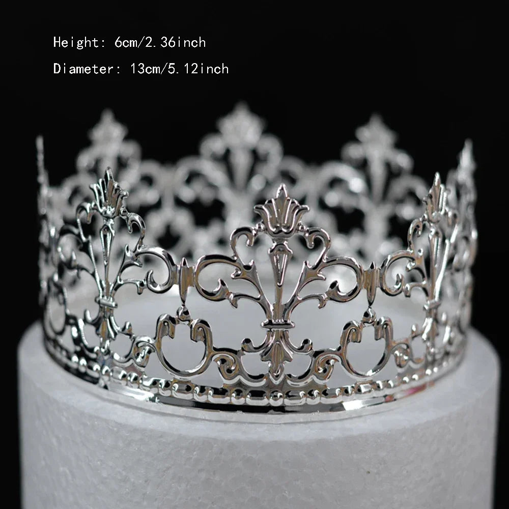 Perfecsy Rhinestone Crown Baking Cake Topper Headwear Decoration Children's Hair Accessories Princess Wedding Birthday Party 