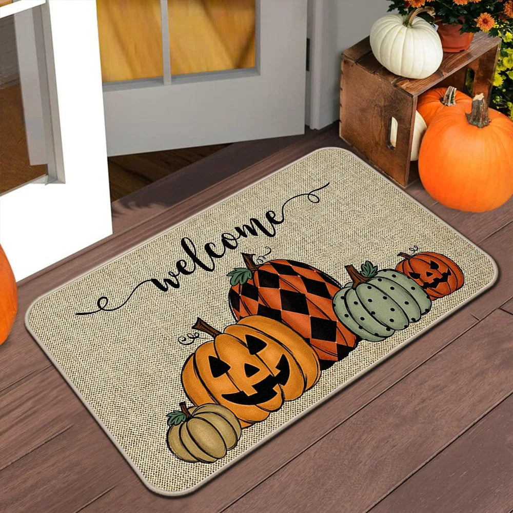 Perfecsy VIKAMA Halloween Autumn Door Mat Thanksgiving Welcome Mat Indoor/Outdoor Anti-Slip Carpet Home Decoration — lifestyl