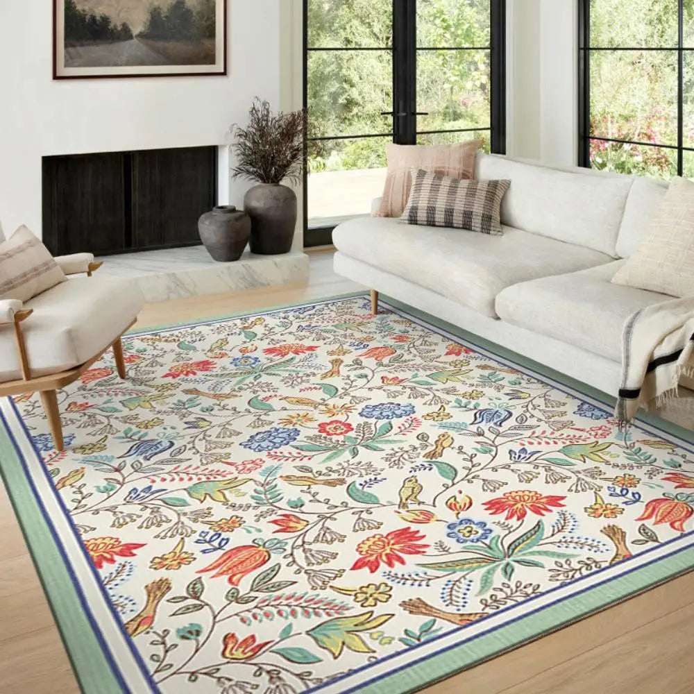 Perfecsy VIKAMA Boho Luxury Carpet Crystal Velvet Bedroom Living Room Mat Home Decor Vintage Exotic Modern Minimalist Large A