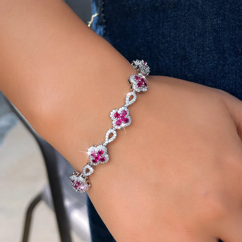 MyClosetAid Flower Shape Bracelet for Women — back view