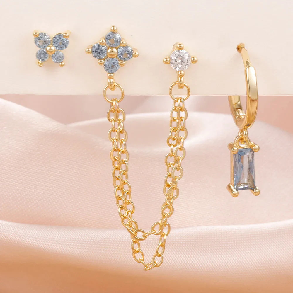 SORI STYLE Zodiac Birthstone Earrings Set for Everyday Celestial Style — in-use photo