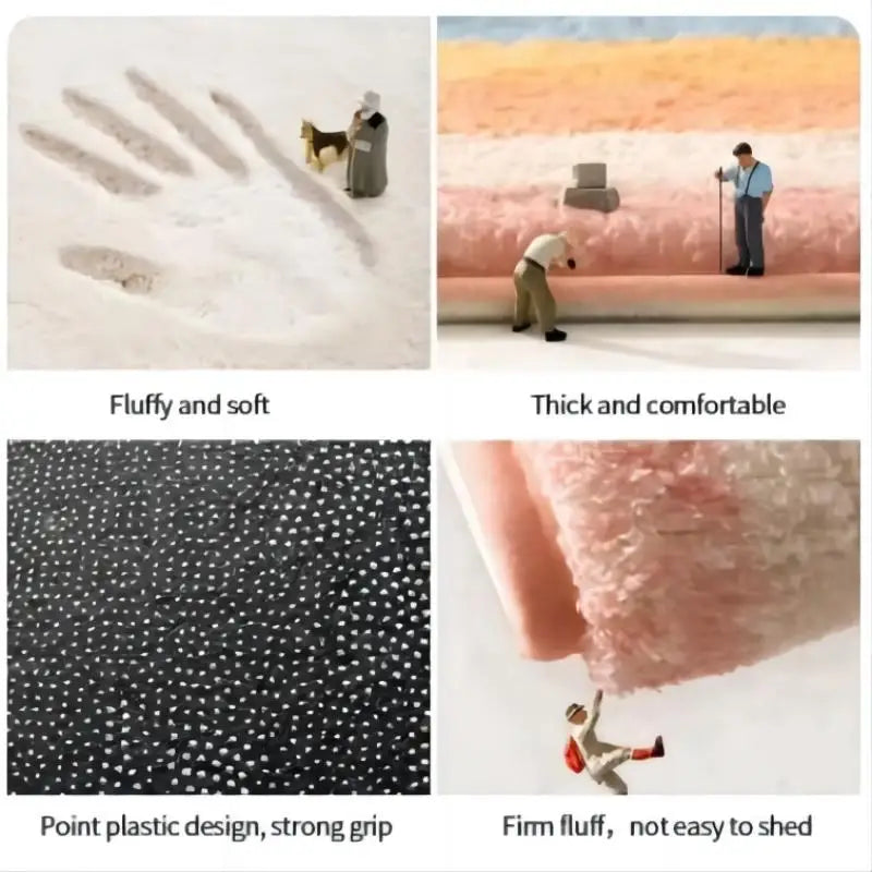 Perfecsy VIKAMA Little Fresh Fruit Special Imitation Cashmere Carpet Warm Machine Washable Bathroom Door Carpet Porch Mat Hom