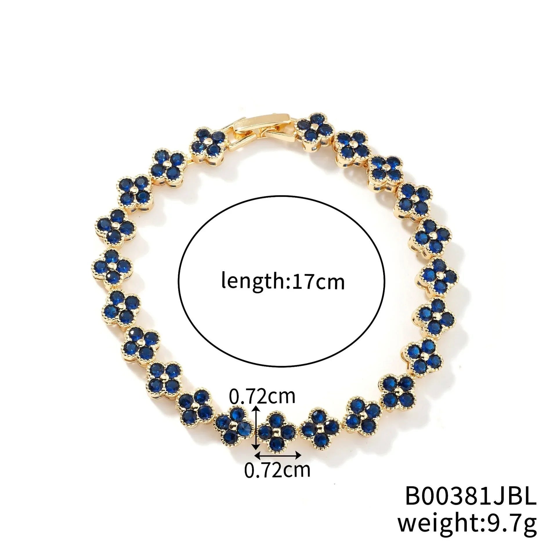 MyClosetAid Crystal Flower Lucky Stainless Steel Bracelet — main product shot