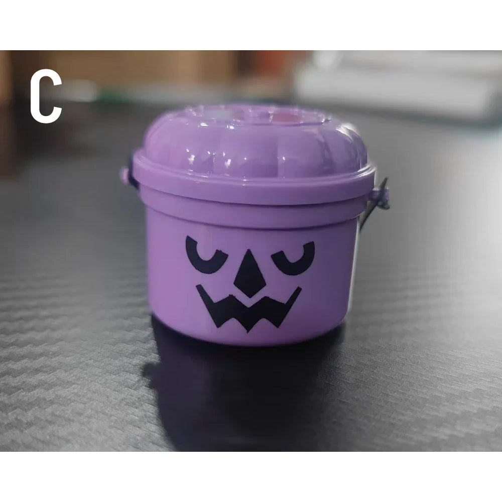 Pumpkin Lantern Bucket Mini Halloween Nostalgia Bucket Candy Jar Trick or Treat Basket Halloween Small Candy Bucket orang