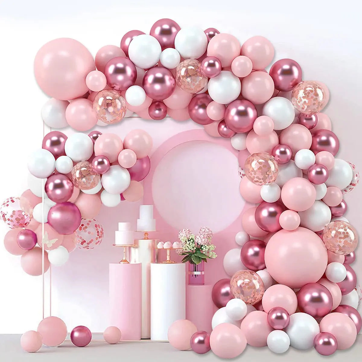 Perfecsy Pink Macaron Balloons Garland Arch Kit Birthday Party Decor Kids Wedding Birthday Party Supplies Baby Shower Decor L