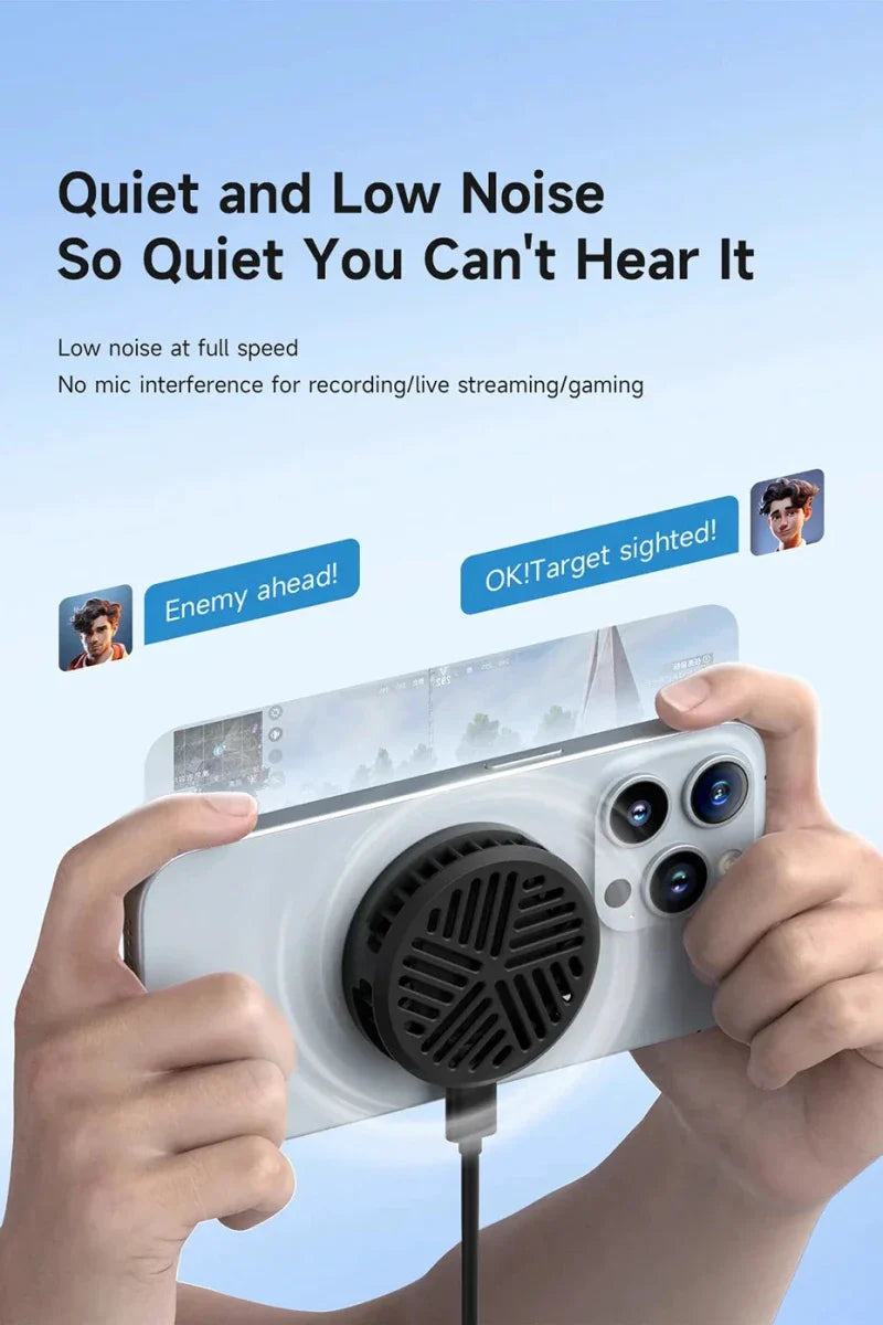 Hagibis Magnetic Cell Phone Cooler Universal Cooling Fan Mobile Phone Radiator for iPhone 16 Pro Black Shark Gaming Live Stream