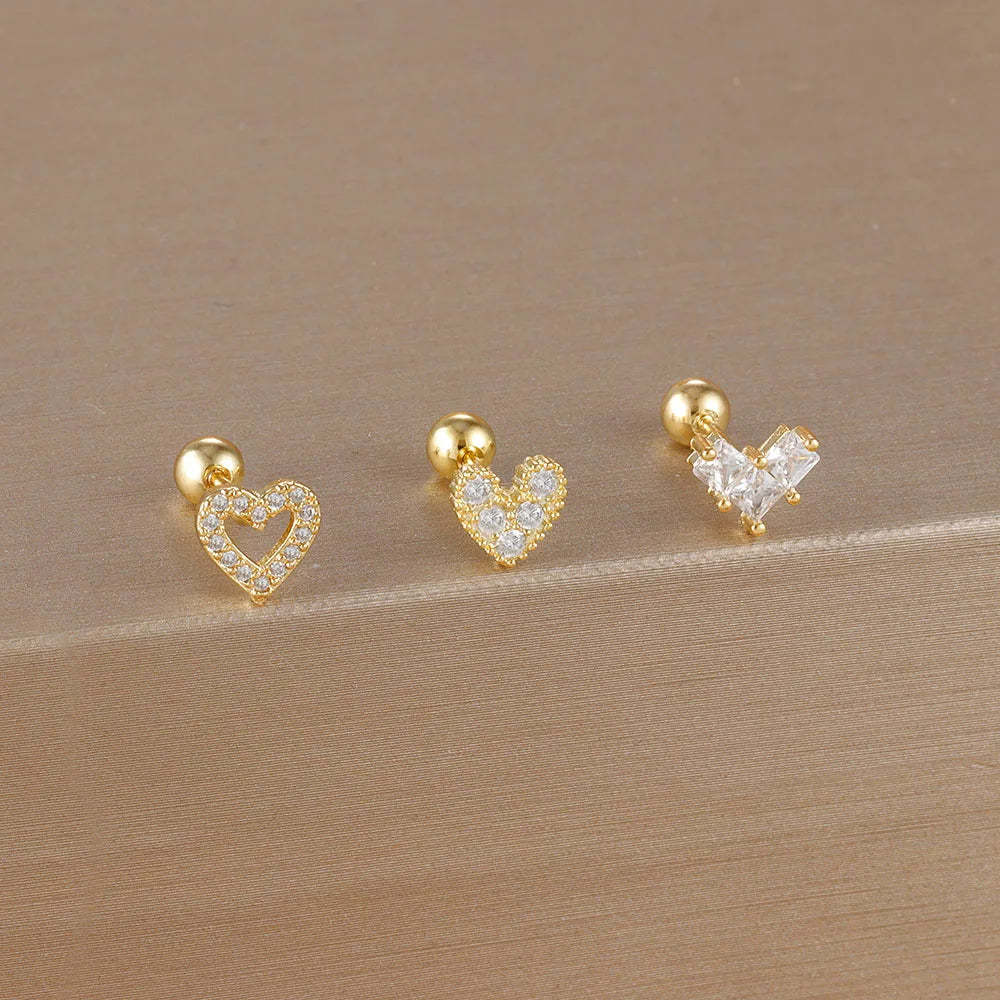 SORI STYLE 3PCS Crown Stud Earring Set for Women — in-use photo