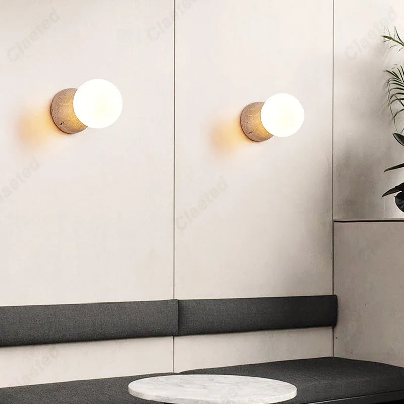 Creative Retro LED Cream Wind Tunnel Stone Lamp Living Room Background Wall Corridor Bedroom Bedside Lighting