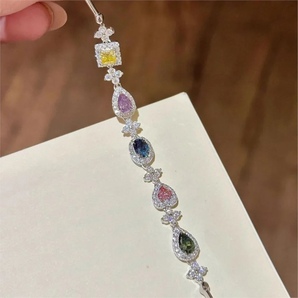MyClosetAid Colorful Rhinestone Bracelet — side view