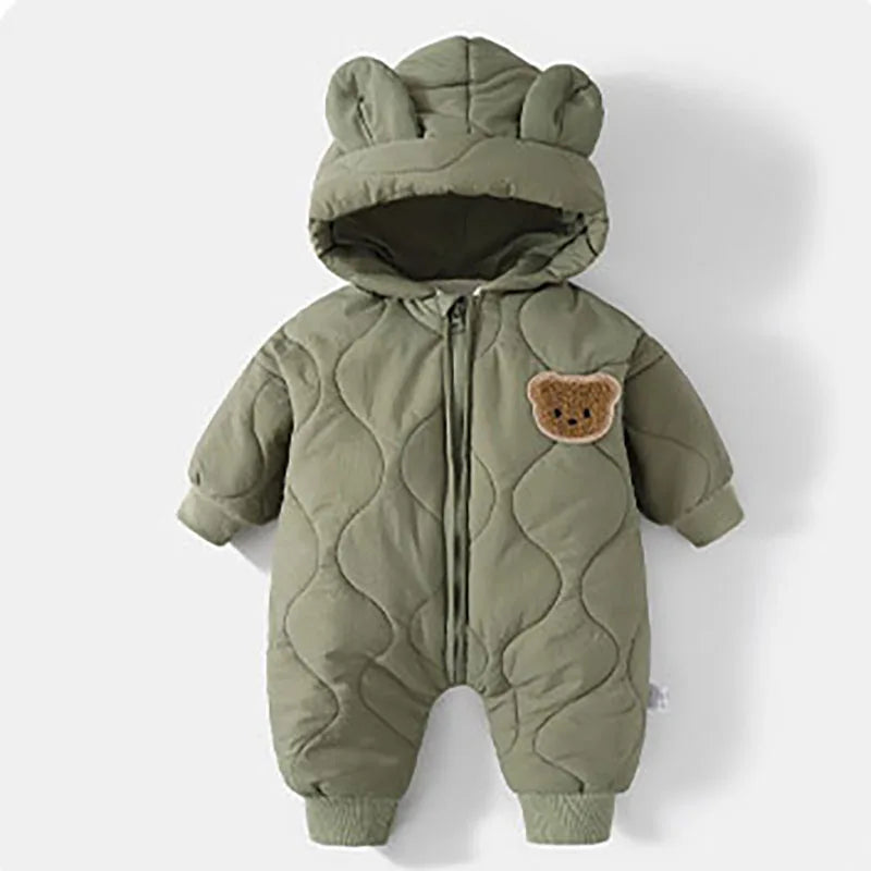 SORI STYLE Warm Winter Baby Romper Bear Jumpsuit — fabric or material detail
