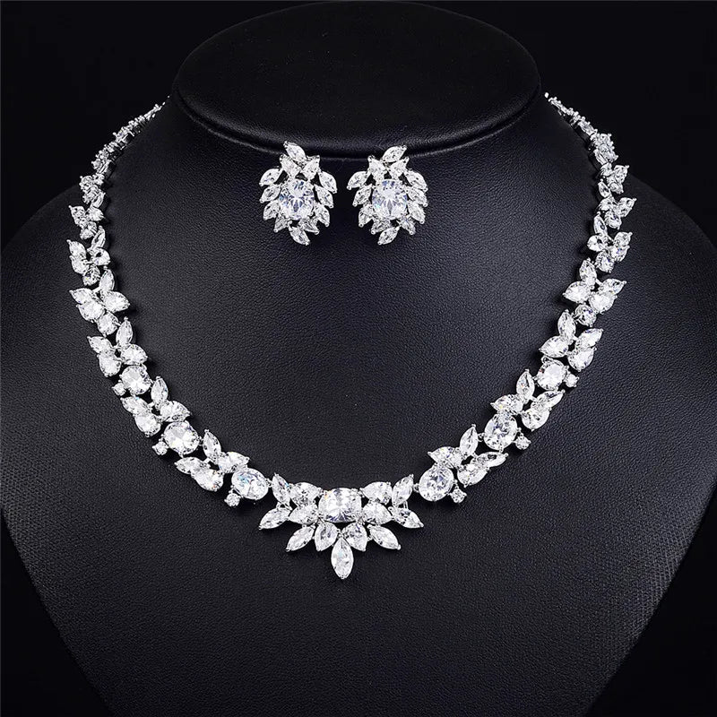 Envy NYC ZAKOL Brand Gorgeous Shiny Full Zirconia Earring Necklaces Jewelry Set Luxury… — lifestyle worn / used context