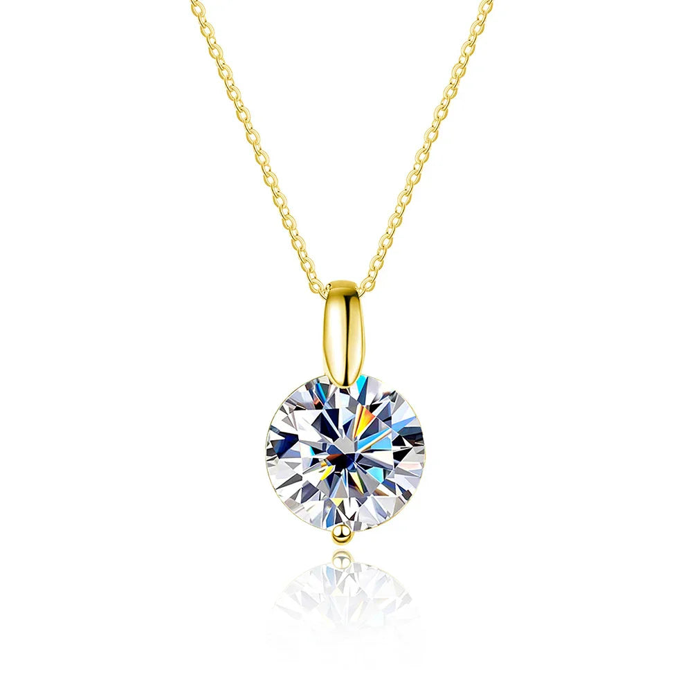 VVS1 D Round Cut Moissanite Pendant Necklace for Women