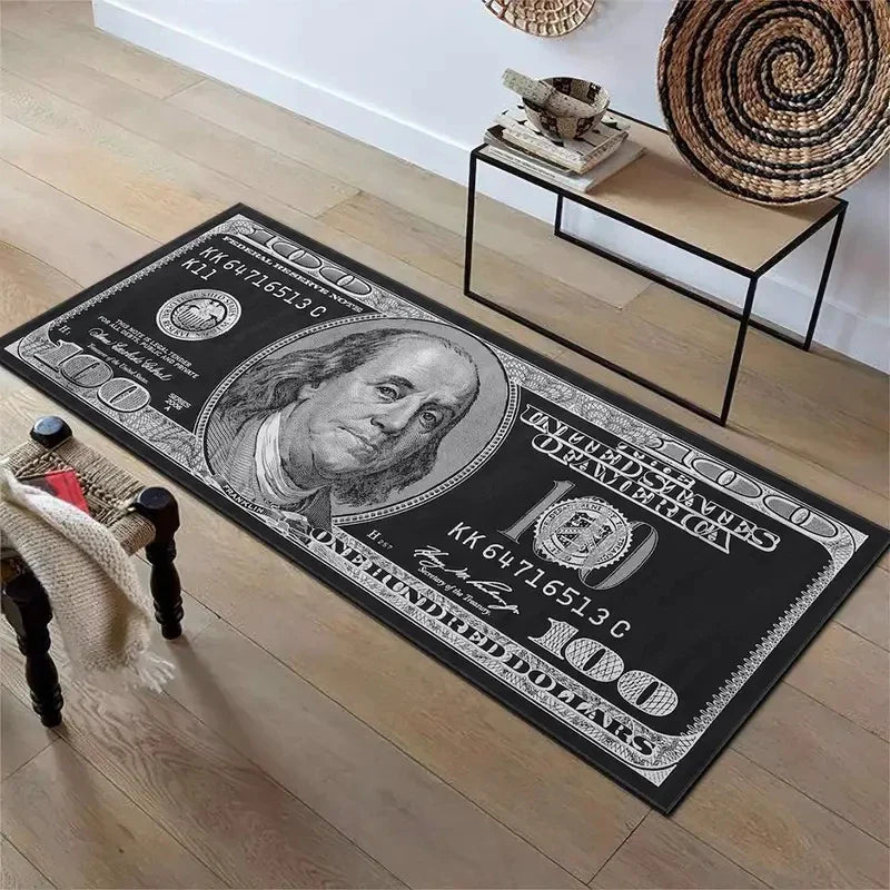 Perfecsy VIKAMA Creative Dollar Striped Rug, Durable and Easy-to-Clean Home Decor, Room and Living Room Decorative Floor Mat 