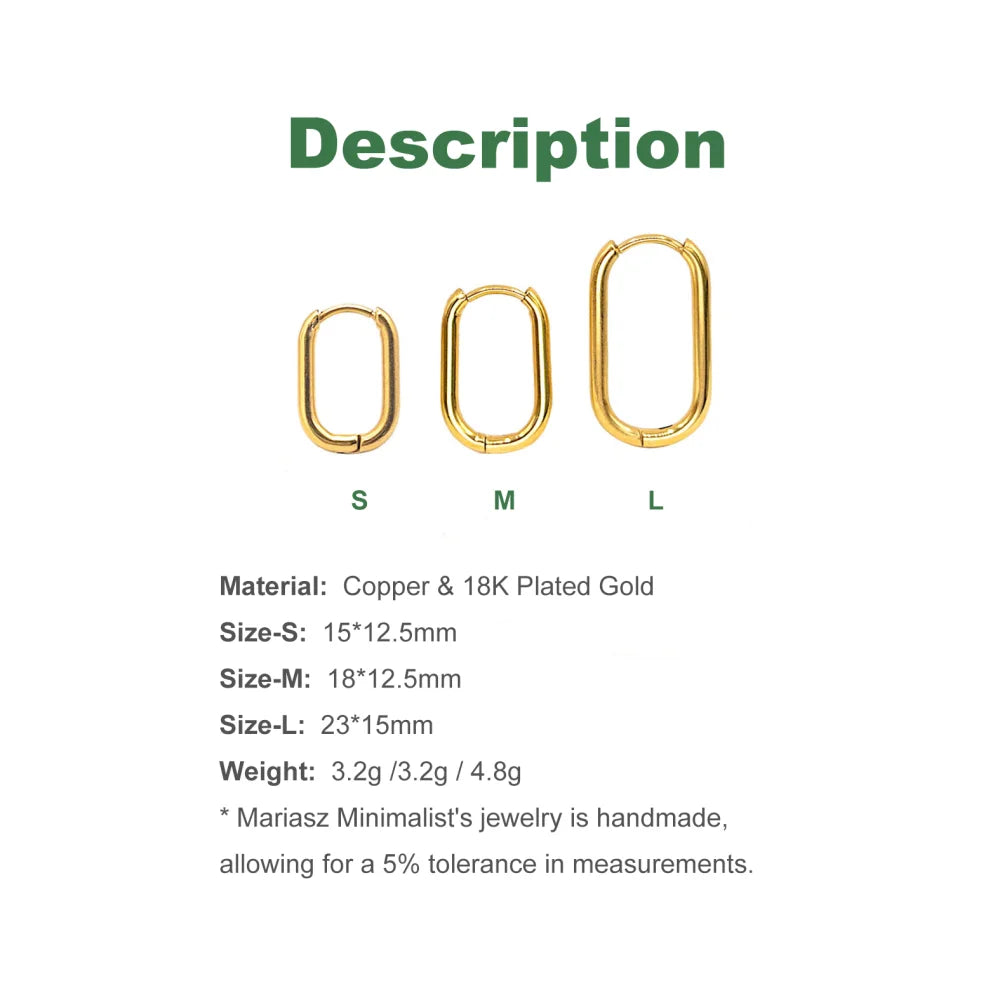 SORI STYLE Minimalist Huggie Square Hoop Earrings — size reference