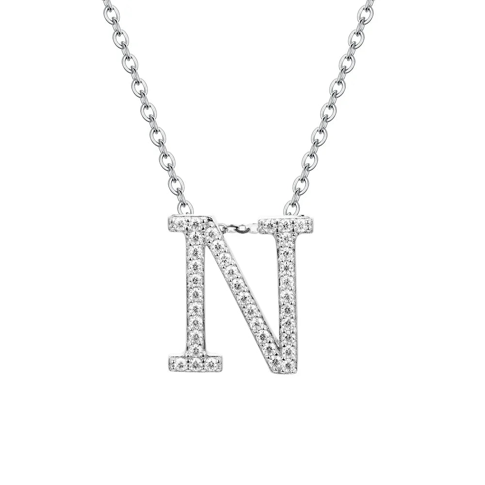 SORI STYLE VVS1 D Moissanite Letters Pendant Necklace for Women — side view
