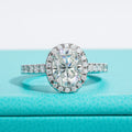 2 CT Oval Cut Moissanite Bridal Ring Set