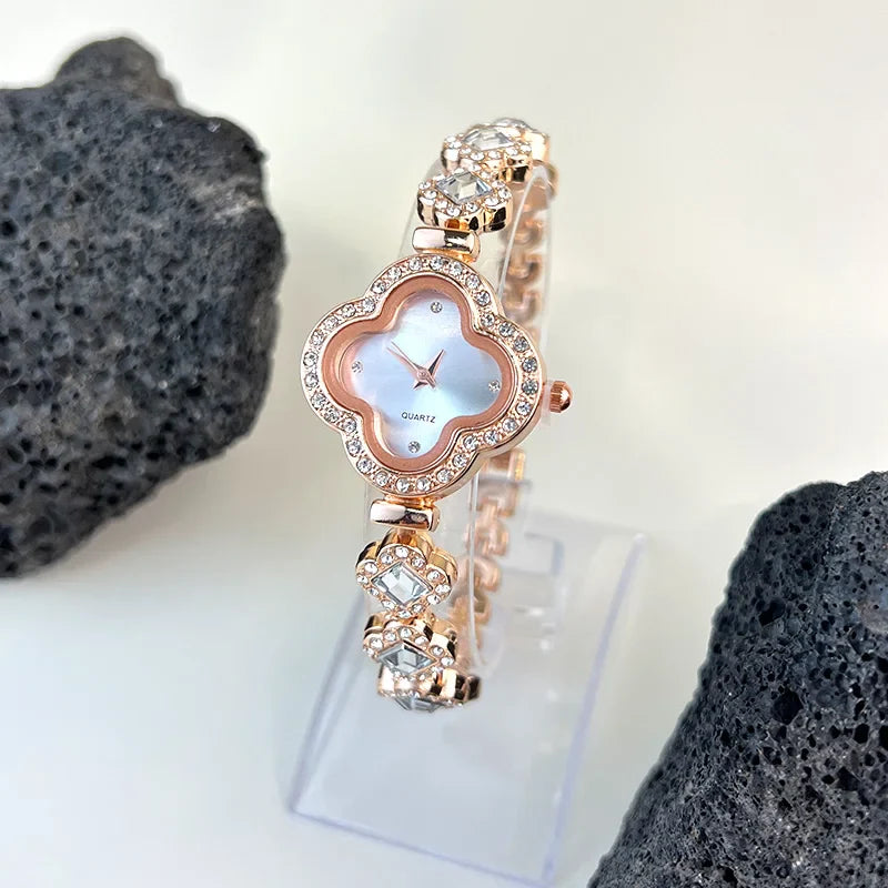 MyClosetAid Four-leaf Clover Embedded Diamond Watch — side view