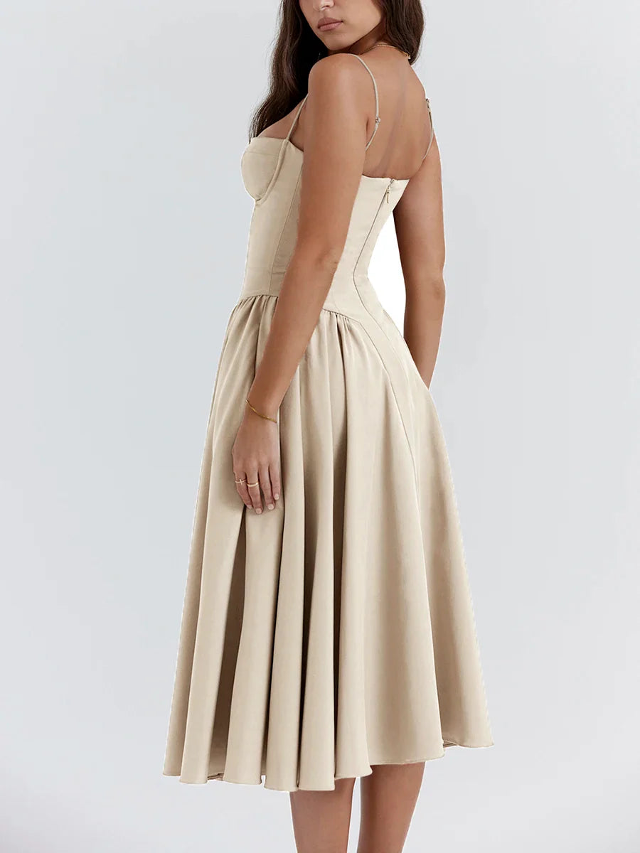 Envy NYC Envy NYC Adelina MIDI Dress — Envy NYC branding close-up