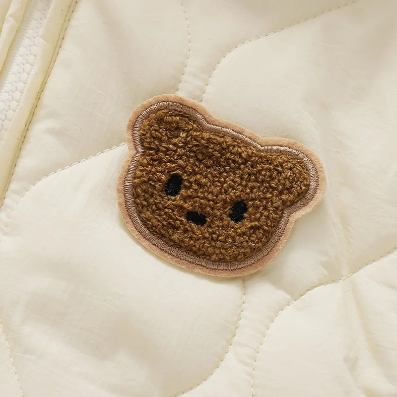 SORI STYLE Warm Winter Baby Romper Bear Jumpsuit — side view