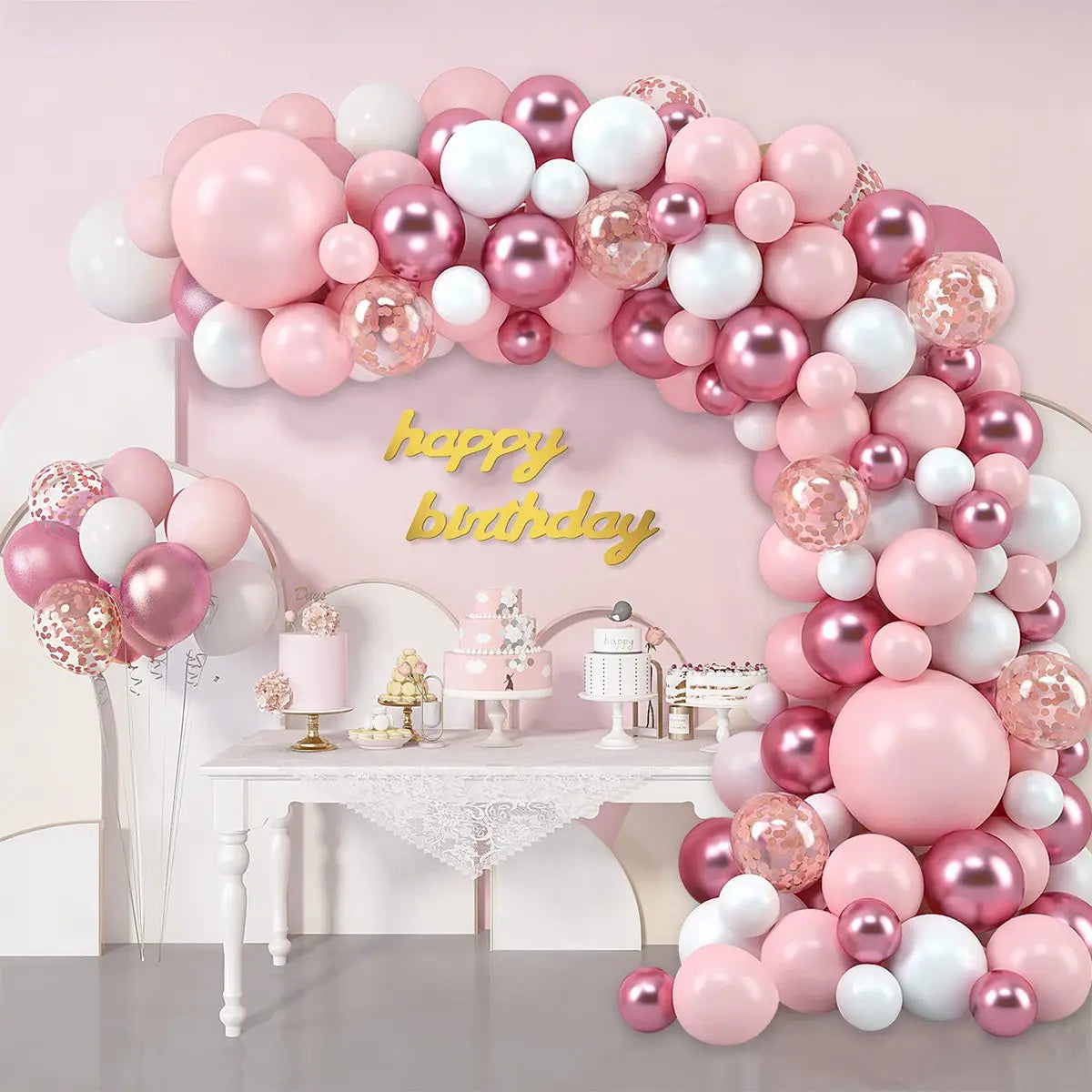 Perfecsy Pink Macaron Balloons Garland Arch Kit Birthday Party Decor Kids Wedding Birthday Party Supplies Baby Shower Decor L