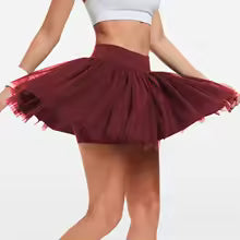 Puffy Tennis Skirt Quick Dry High Waist Tutu Badminton Skort With Pocket