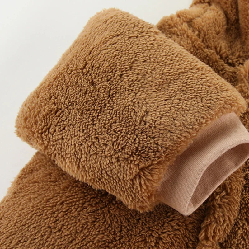 SORI STYLE Winter Hooded Baby Romper with Cute Ears — lifestyle context