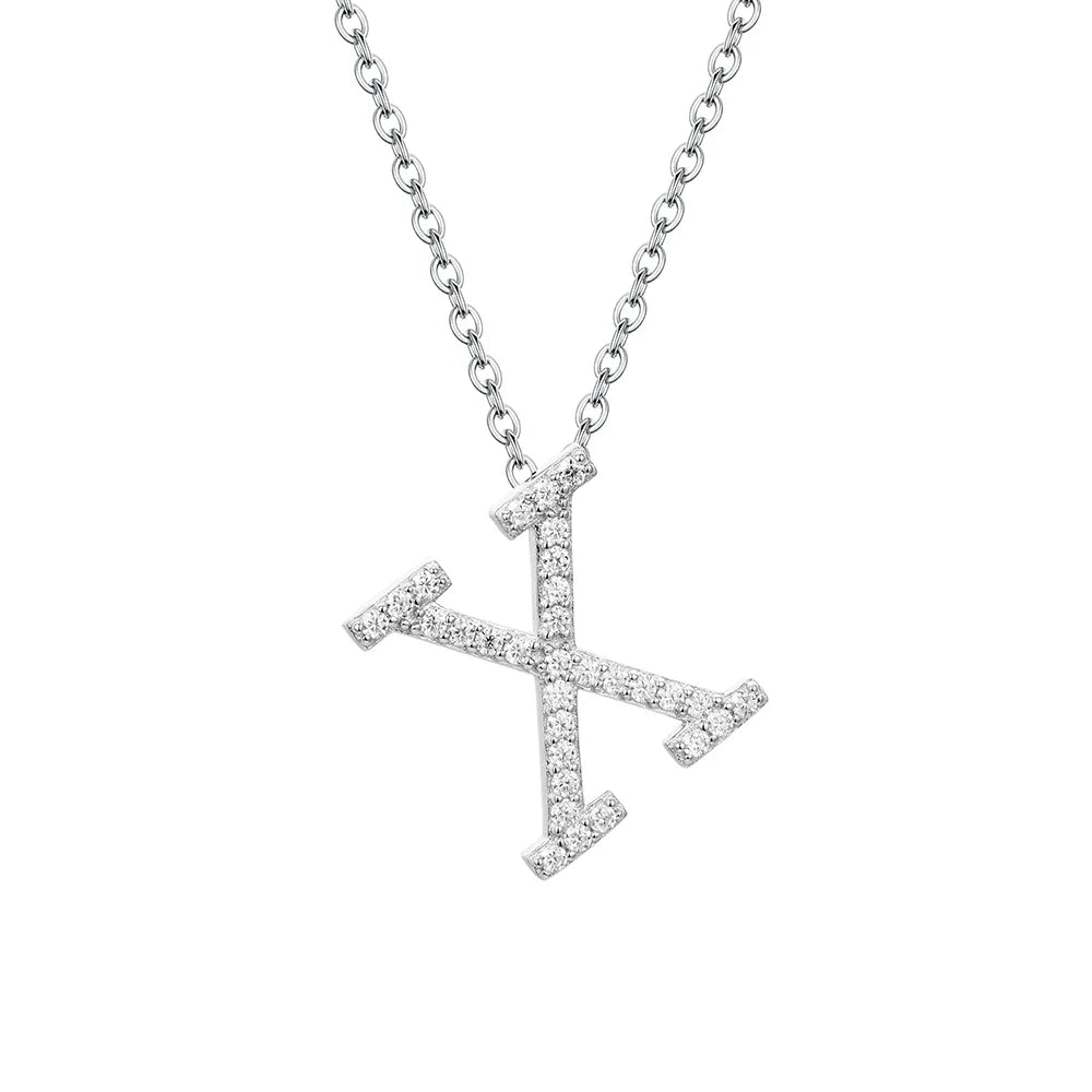 SORI STYLE VVS1 D Moissanite Letters Pendant Necklace for Women — detail close-up